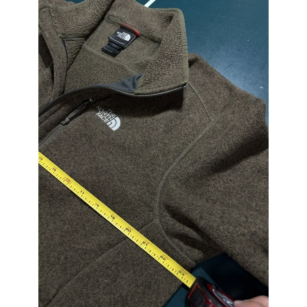 The North Face Fleece Sweater Full Zip Jacket Men's Large Heather Brown Outdoor
